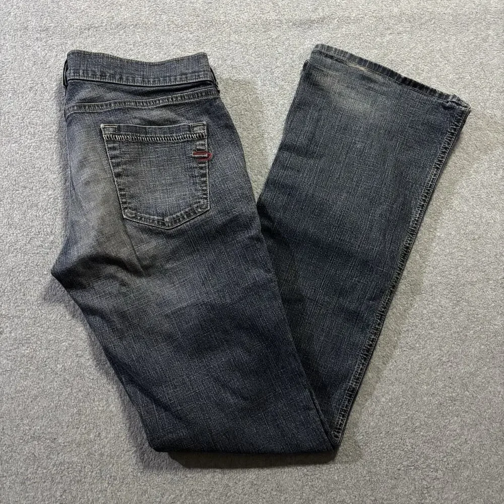 Vtg Y2K Diesel Rame Bootcut Jeans 30.5x33 Faded Gray Distressed Low Rise Tag 31